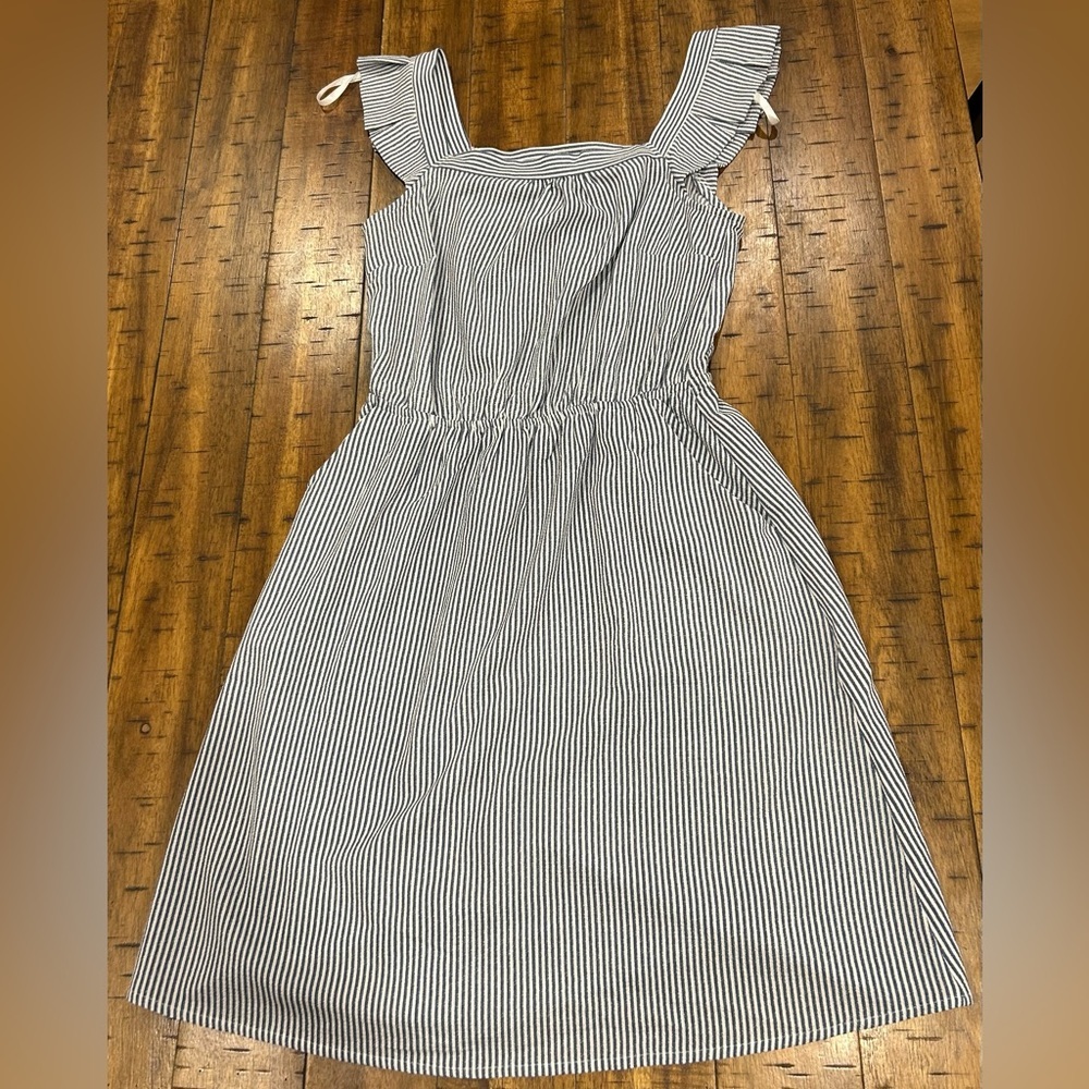 Monteau Los Angeles Blue and White Striped Mini Dress